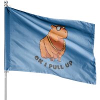 Ok I Pull Up Funny Capybara Glasses Dank Meme House Flags House Flags — Drapeaux décoratifs