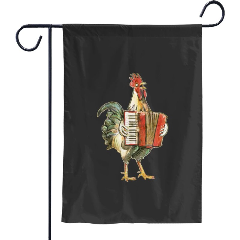 Accordion Chicken Garden Flags For Outdoor Use — Decorative Flags