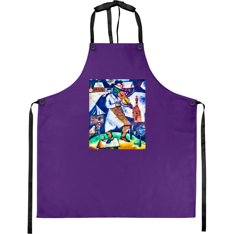 The Fiddler, 1913 By Marc Chagall - Famous Painting - Aprons — Kitchen Aprons
