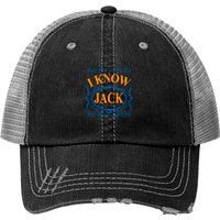 I Know Jack Print Trucker Hats
