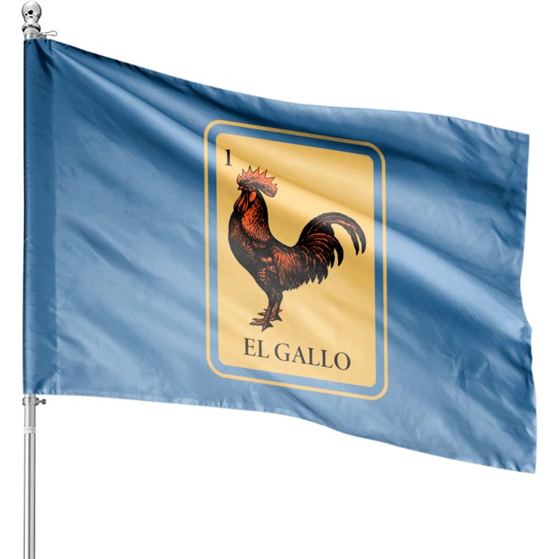 Mexican El Gallo Lottery Traditional Rooster Bingo House Flags — Decorative Flags