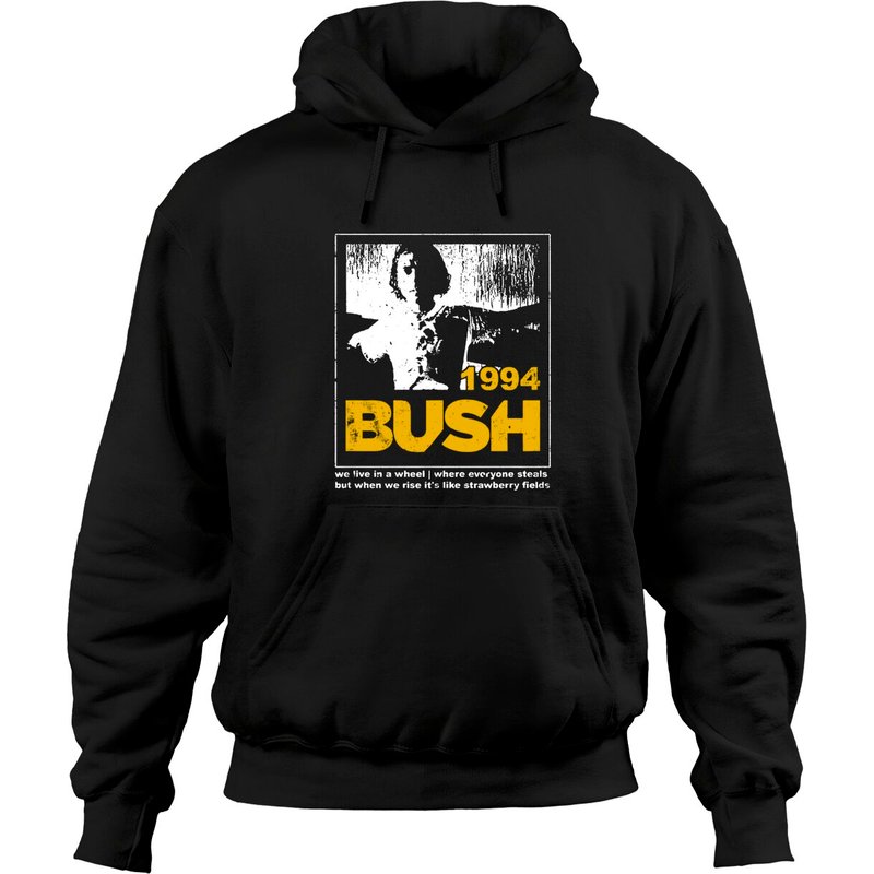 Bush Alt Rock Band Hoodies | Glycerine Lyrics 1994 Graphic — Sweats à capuche pour hommes