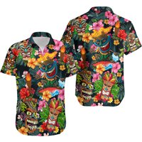Aloha Tiki Tiki Hawaiian Shirt — Chemises décontractées pour hommes