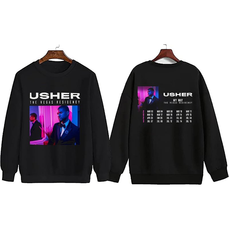 Usher My Way Vegas Residency Tour 2023 T-shirt — Sweats à capuche pour hommes