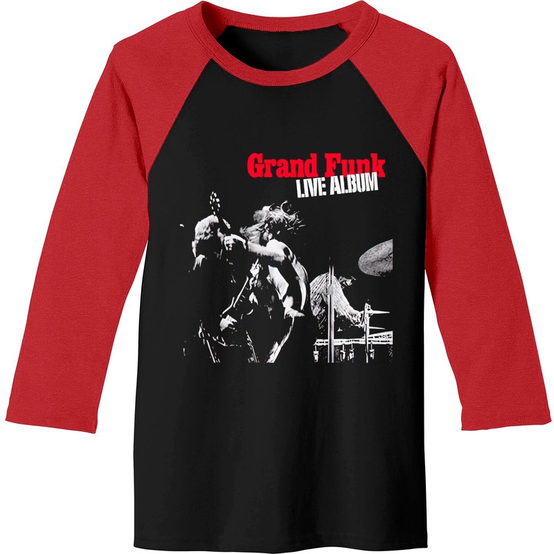 Grand Funk Railroad Live Album Baseball Tees, Grand Funk Railroad Rock Band — T-shirts pour hommes