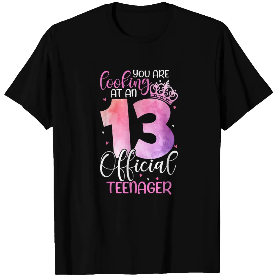 13th Birthday Cute Official Teenager T-Shirt for Men - Black — Mens T Shirts
