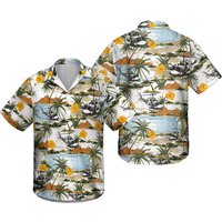 Helicopter Summer Hawaiian Shirt Shorts, Pilot Summer