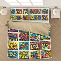 Keith Haring Inspired Bedding Set