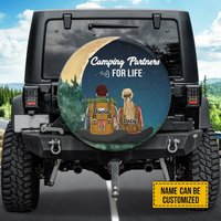 Customized Name Camping Spare Tire Cover, Camping Partners For Life — Truck Accessories