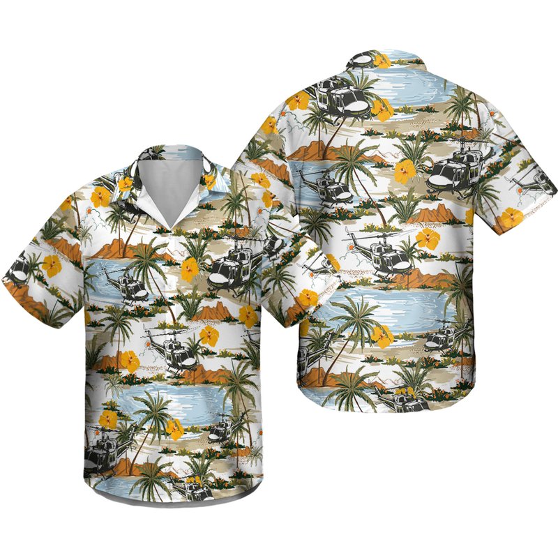 Helicopter Summer Hawaiian Shirt — Chemises décontractées pour hommes
