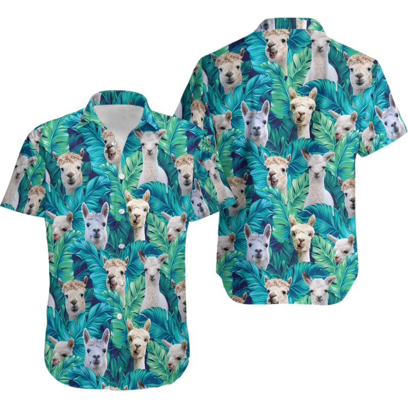 Alpaca Hawaiian Shirt For Men, Women, Alpaca Aloha Shirt Summer — Chemises décontractées pour hommes