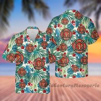 Firefighter Hawaiian Beach Shirt