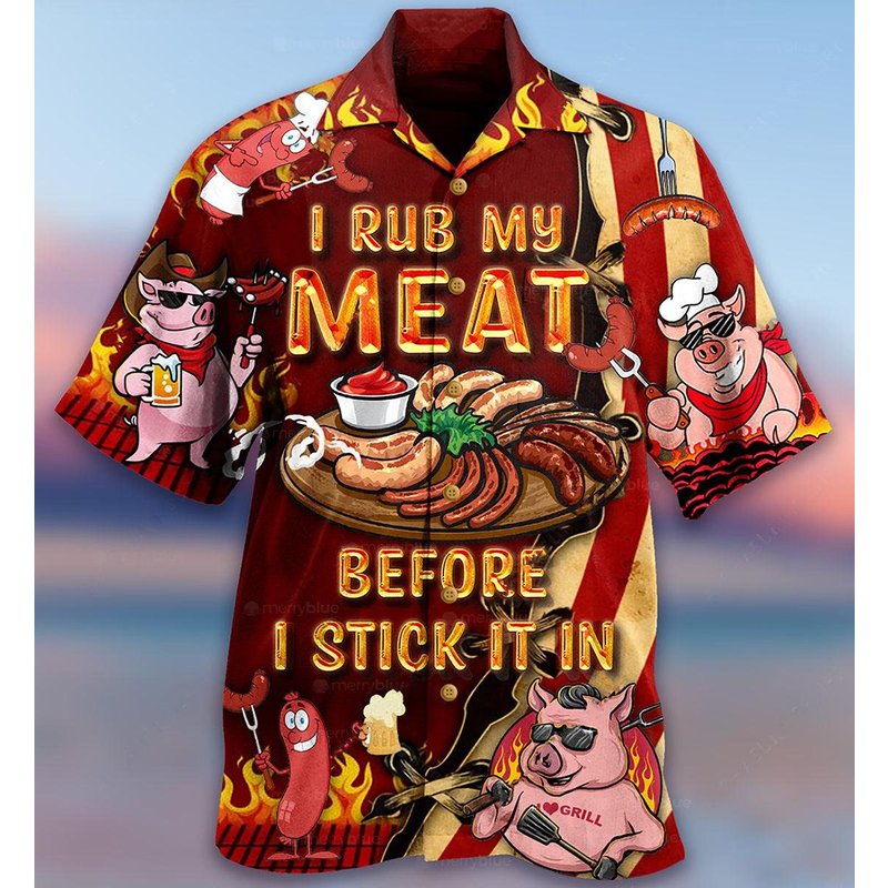 Food I Rub My Meat Before I Stick It In — Chemises décontractées pour hommes