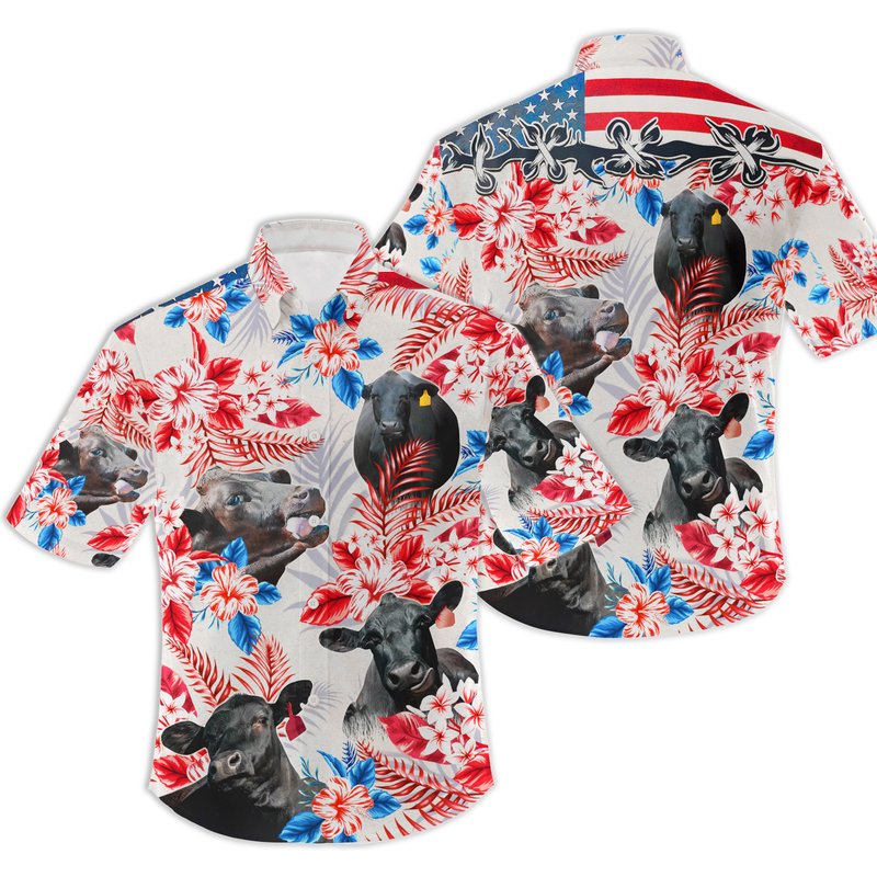 Hawaiian Shirt For Cow Lovers Black Angus Shirt