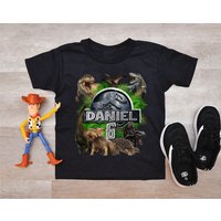 Custom Name Dinosaur Birthday Shirt, Jurassic Park Matching Birthday Boy Shirt