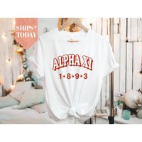 Alpha Xi Delta Red Arch Sorority T-shirt | Alpha Xi Shirts