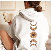 Trendy Moon Phases Hoodie, Oversized Sweatshirt — Sweats à capuche pour hommes