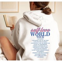 Self Love Hoodie, Oversized Hoodie Back Printed Trendy Tumblr Hoodie