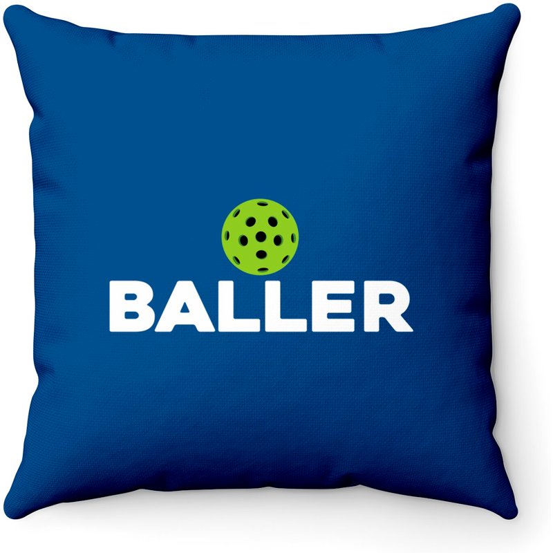 (pickle)baller Pickleball Throw Pillows — Decorative Cushions
