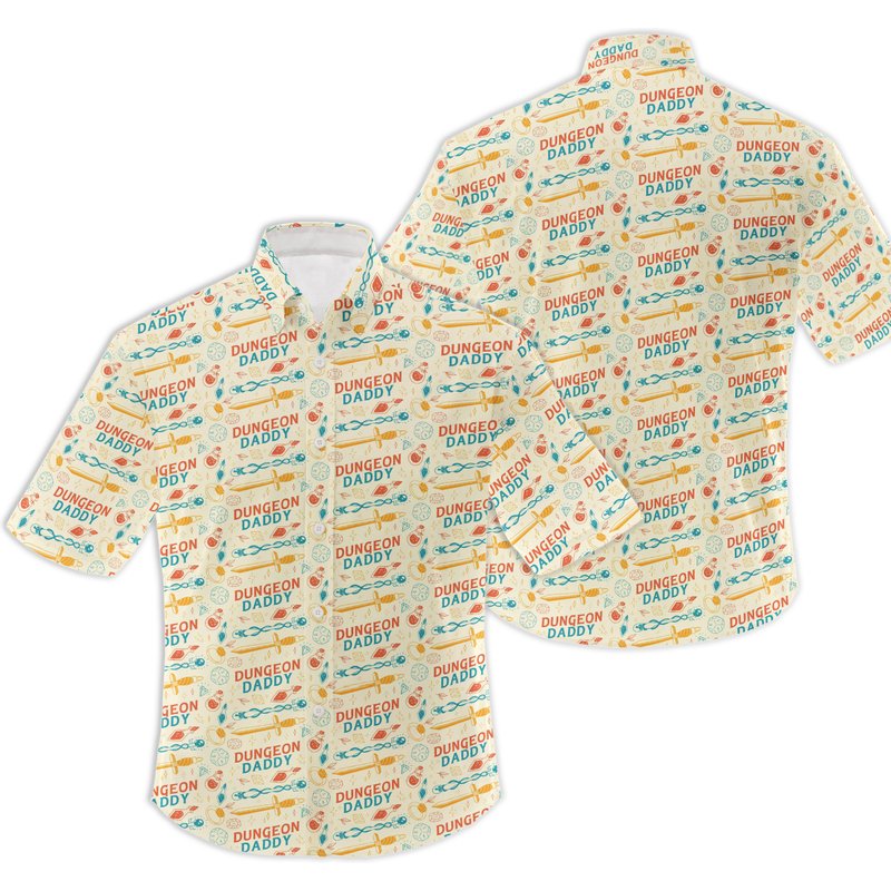 Dungeon Daddy Shirt, Dnd Hawaiian Shirt — Chemises décontractées pour hommes