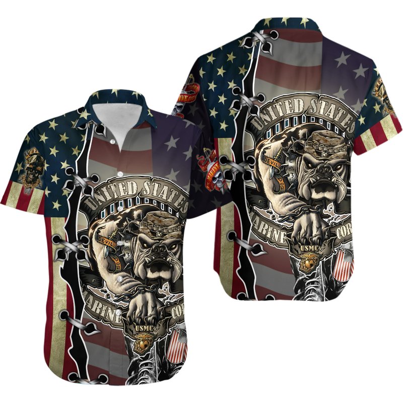 Bulldog Tropical Hawaii Shirt — Chemises décontractées pour hommes