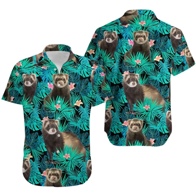 Ferret Tropical Hawaii Shirt — Chemises décontractées pour hommes