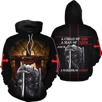 Child Of God Warrior Christ 3d Hoodie — Sweats à capuche pour hommes