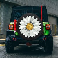 Artsy Daisy Flower Spare Tire Cover — Truck Accessories
