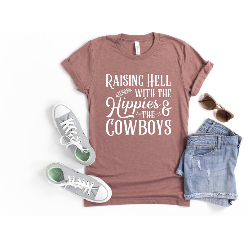Raising Hell With The Hippies And The Cowboys Shirt, Country Music Shirt