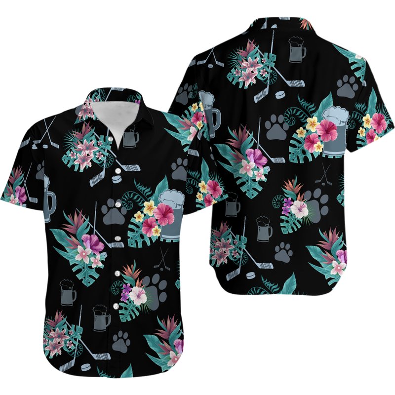 Hockey Hawaiian Shirt — Chemises décontractées pour hommes