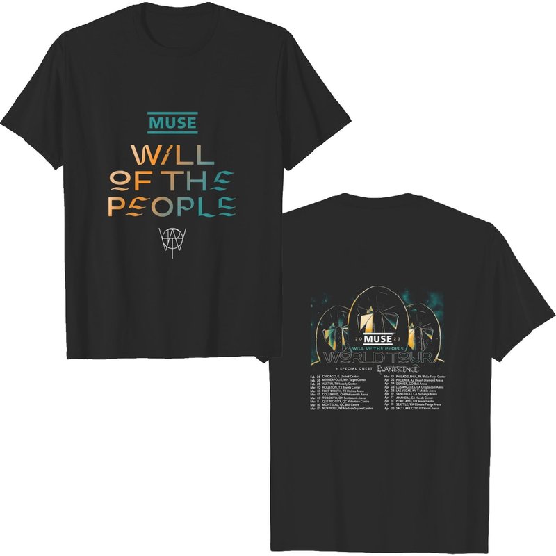 The Muse World Tour 2023 Tour Dates 2 Sides Will Of The People Muse Band Shirt — T-shirts pour hommes