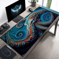 Dazzling Octopus Large Mouse Pad, Large Desk Mat