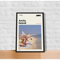 Amity Island Minimalist Jaws Movie Poster