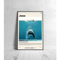 Jaws Movie Poster, Steven Spielberg, Minimalist Movie Poster — Posters & Prints