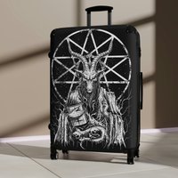 Goth Baphomet Suitcase Cover, Gothic Luggage Cover, Travel Bag
