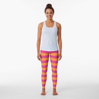 Pink Orange Stripes Leggings