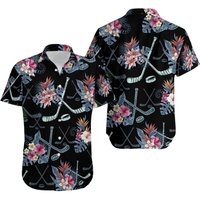 Hockey Summer Vibe Tropical Aloha Hawaii Shirt — Mens Casual Shirts