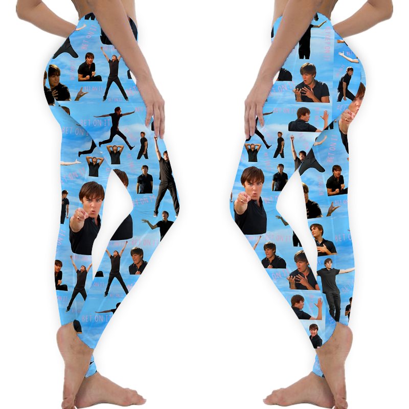 Zac Efron Troy Bolton Bet On It High School Musical Leggings — Legging femme