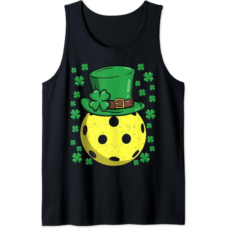 Pickleball St Patricks Day Lucky Pickleball Player Shamrock Tank Top — T-shirts pour hommes