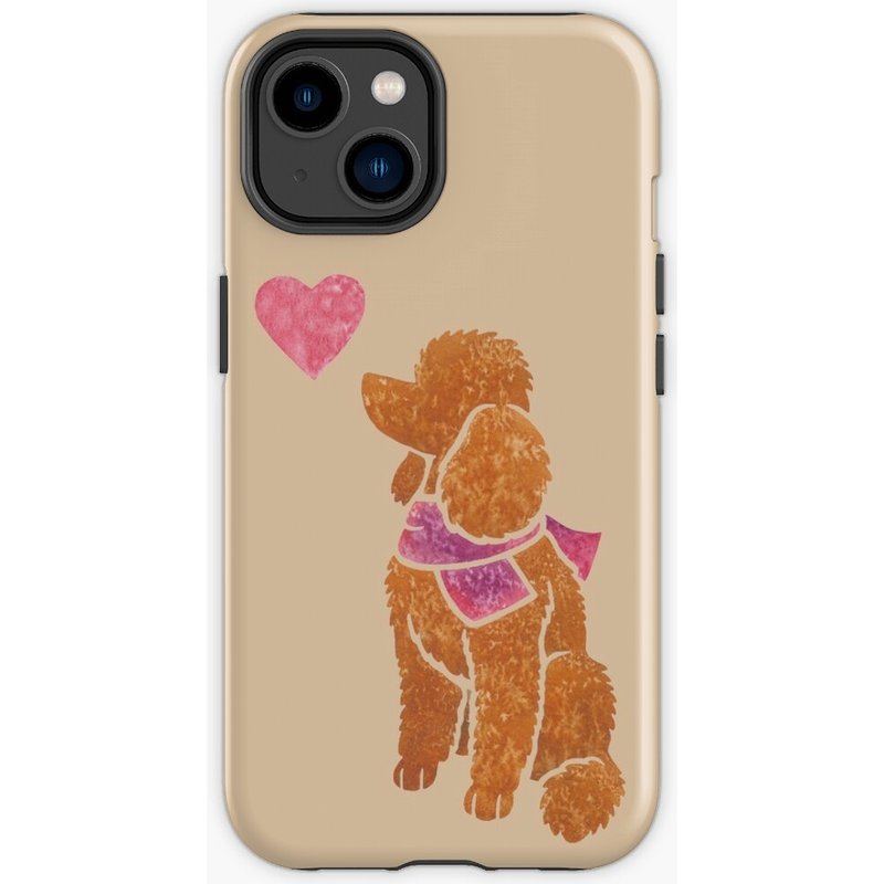 Watercolour Poodle (apricot) Iphone Case — Coque de téléphone