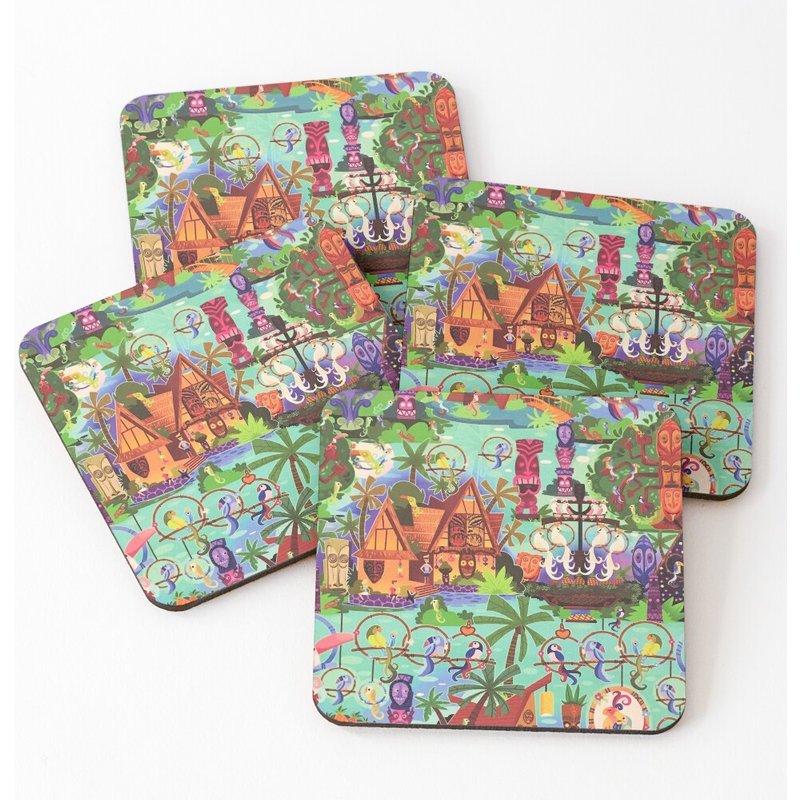 The Original Enchanted Tiki Room Collage Coasters