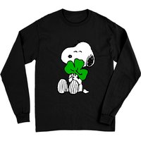 Snoopy Shamrock Hug - St Patricks Day - Crewneck Long Sleeves