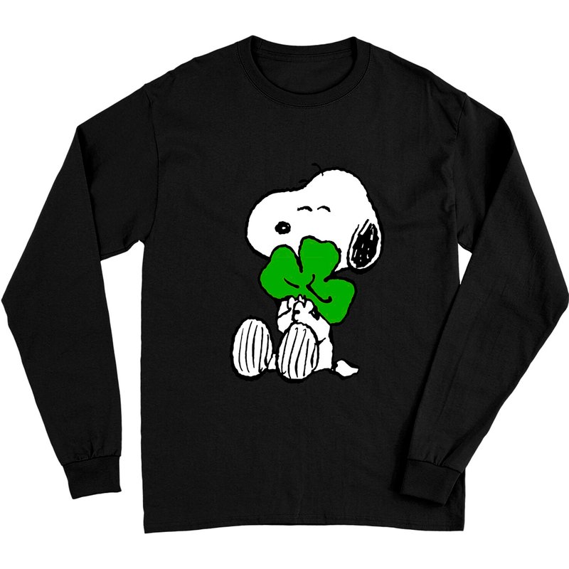Snoopy Shamrock Hug - St Patricks Day - Crewneck Long Sleeves — T-shirts pour hommes