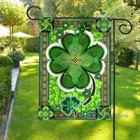 St Patrick's Day Green Shamrock Garden Decor Flag