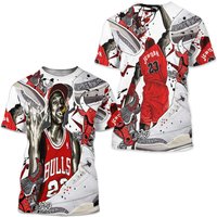 Bull 23 Jordan Unisex Sneaker Shirt Match White Cement 3s Tee