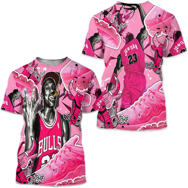 Bull 23 Jordan Unisex Sneaker Shirt Match Plus Triple Pink Tee — T-shirts pour hommes