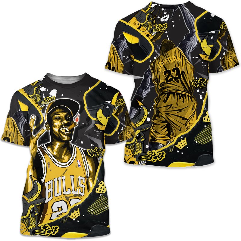 Bull 23 Jordan Unisex Sneaker Shirt Match 2023 Thunder 4s Tee — T-shirts pour hommes