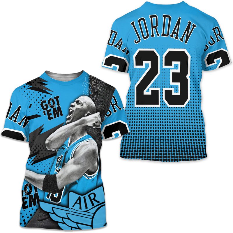 Goat Number 23 Sneaker Shirt Match Black University Blue 13s Tee — T-shirts pour hommes