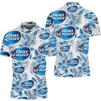 Bud Light Unisex Polo Shirt, Bud Light Beer Button Up Polo Shirt