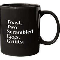Gift For Mom, Sister Gift, Jill Scott Lyrics "toast, Two Scrambled Eggs, Griiits" Unisex Black Mugs